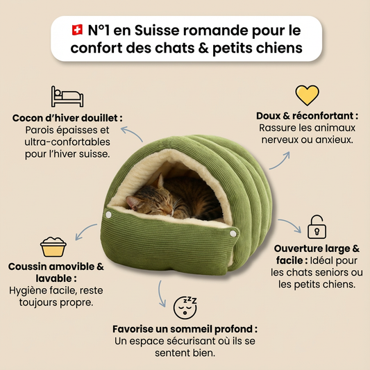 Cocon d'Hiver douillet pour chats et chiens